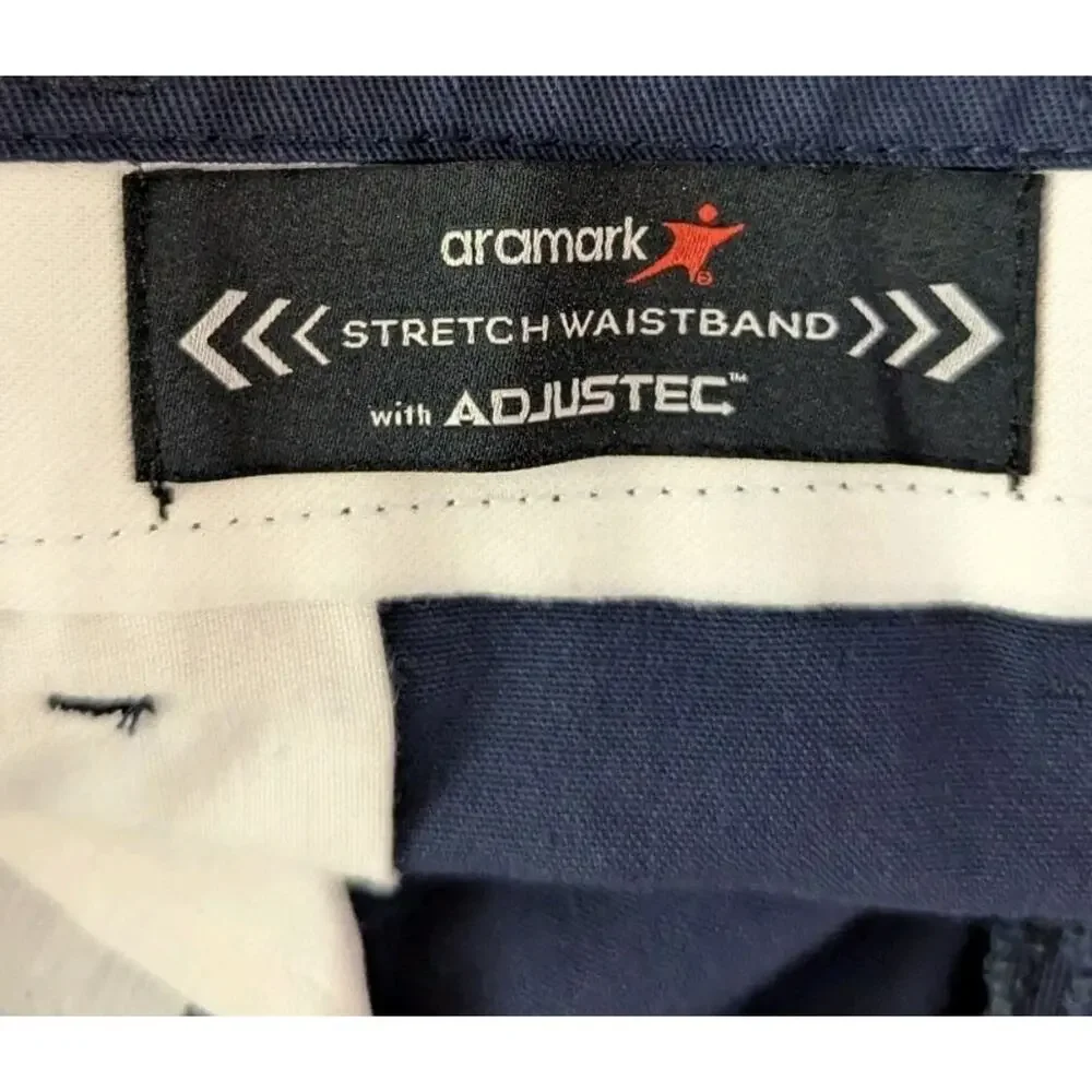 Aramark Cargo Pants Stretch Waist Mens size 48 48x30 Blue Navy Work